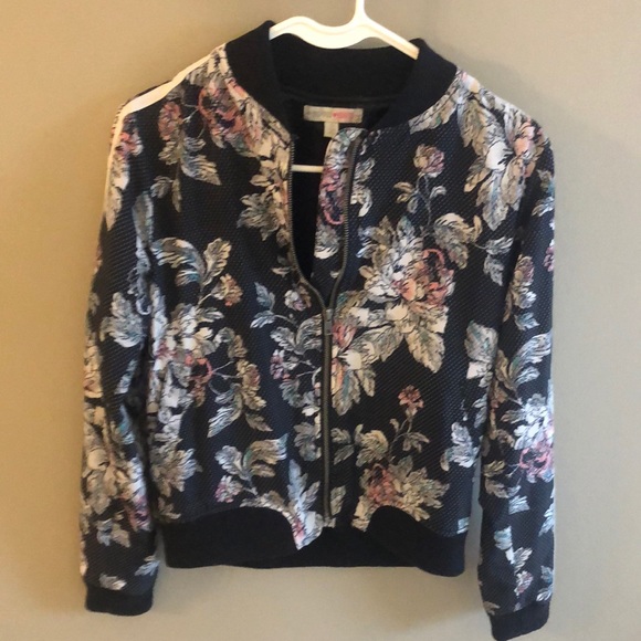 Inspired Hearts Jackets & Blazers - Cute small floral/polka dot bomber jacket